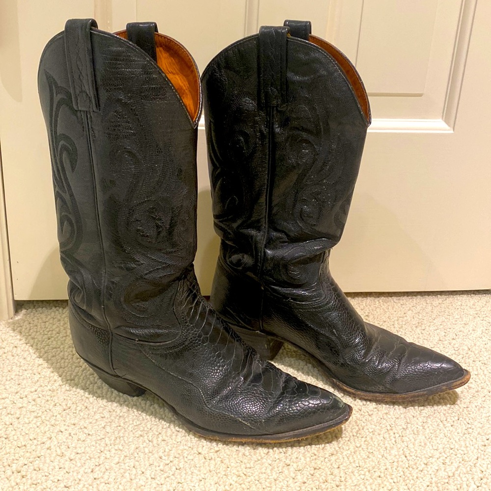 J Chisholm Women’s Ostrich Leg Cowboy Boot 7.5M